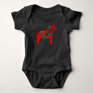 Zweeds Dala Horse Zweden Rood Dalecarlian Horse Romper