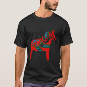 Zweeds Dala Horse Zweden Rood Dalecarlian Horse T-shirt
