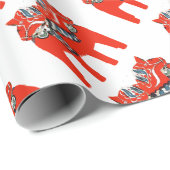 Zweeds Dala Horses Apparel en Gifts Cadeaupapier (Rol Hoek)