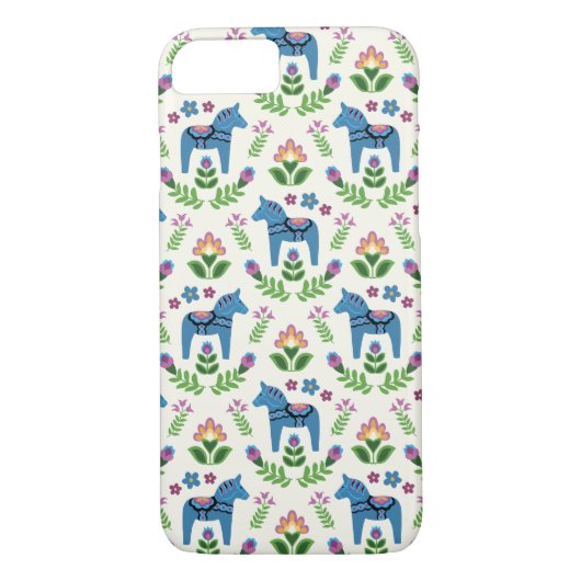 Zweeds Dala Horses Blue Case-Mate iPhone Case (Achterkant)