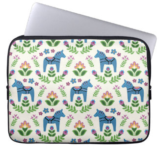 Zweeds Dala Horses Blue Laptop Sleeve