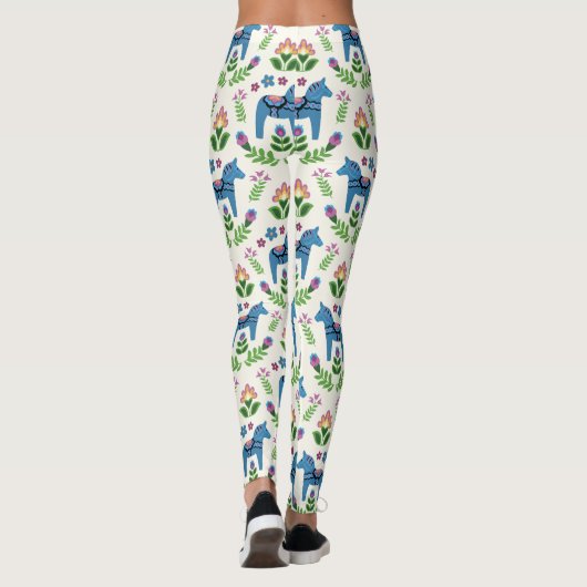 Zweeds Dala Horses Blue Leggings (Achterkant)