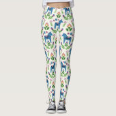 Zweeds Dala Horses Blue Leggings (Voorkant)