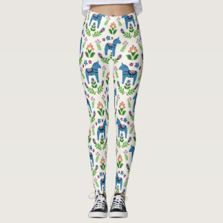 Zweeds Dala Horses Blue Leggings