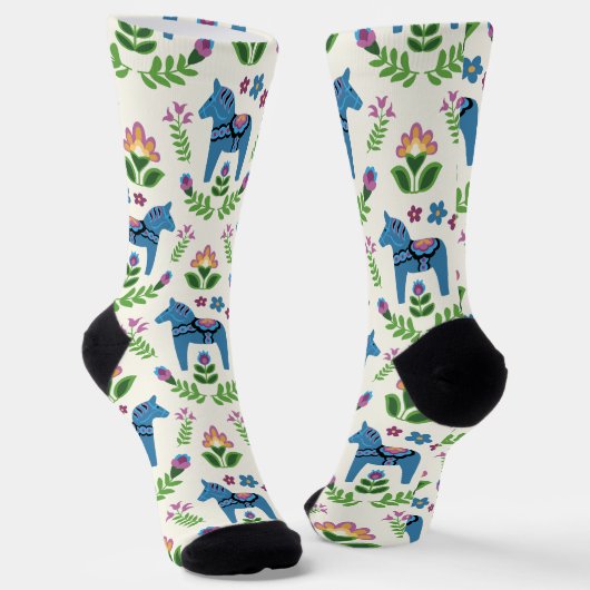 Zweeds Dala Horses Blue Sokken (Gebogen)