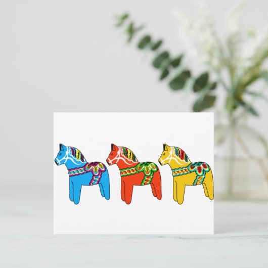 Zweeds Dala Horses Briefkaart (Staand voorkant)