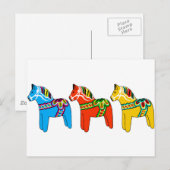 Zweeds Dala Horses Briefkaart (Voorkant / Achterkant)