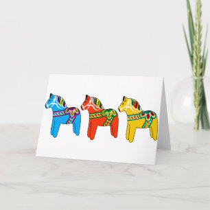 Zweeds Dala Horses Feestdagen Kaart