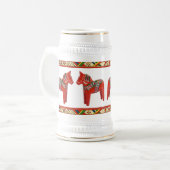 Zweeds Dala Horses Kerststein Bierpul (Voorkant links)