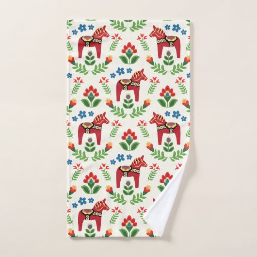 Zweeds Dala Horses Red Bad Handdoek (Handdoek)