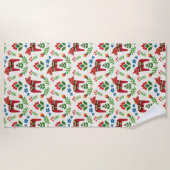 Zweeds Dala Horses Red Beach Towel Strandlaken (Voorkant)