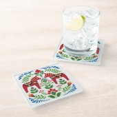 Zweeds Dala Horses Red Glazen Onderzetter (Schuin)