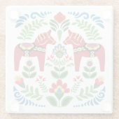 Zweeds Dala Horses Red Glazen Onderzetter (Achterkant)