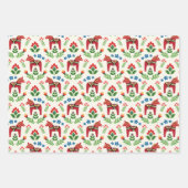 Zweeds Dala Horses Red Inpakpapier Vel (Voorkant 3)