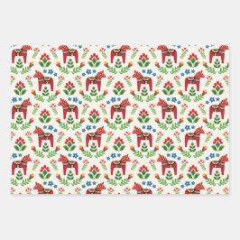 Zweeds Dala Horses Red Inpakpapier Vel