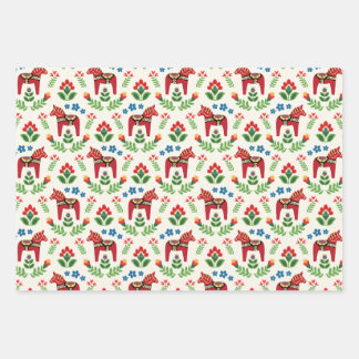 Zweeds Dala Horses Red Inpakpapier Vel