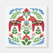 Zweeds Dala Horses Red Magneet (Voorkant)