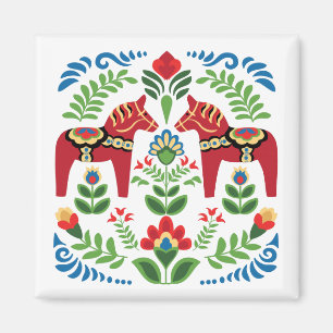 Zweeds Dala Horses Red Magneet