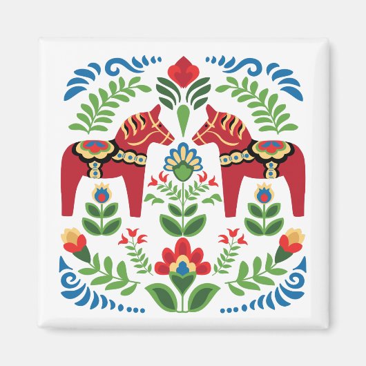 Zweeds Dala Horses Red Magneet (Voorkant)