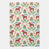 Zweeds Dala Horses Red Theedoek (Verticaal)