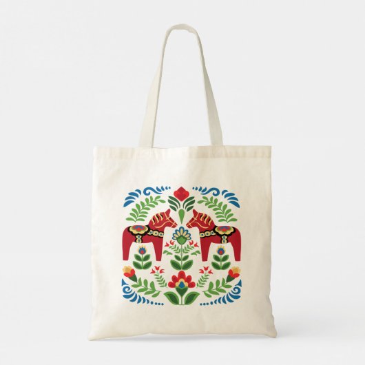 Zweeds Dala Horses Red Tote Bag (Achterkant)