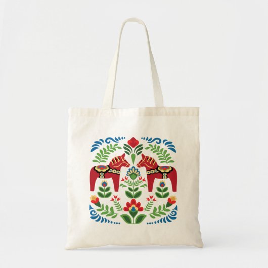 Zweeds Dala Horses Red Tote Bag (Voorkant)
