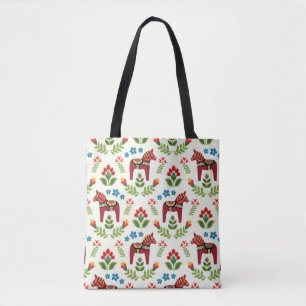 Zweeds Dala Horses Red Tote Bag