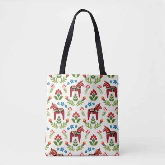 Zweeds Dala Horses Red Tote Bag (Voorkant)