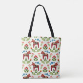 Zweeds Dala Horses Red Tote Bag (Achterkant)
