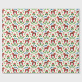 Zweeds Dala Horses Red Wrapping paper Cadeaupapier (Vlak)