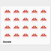 Zweeds Dala Horses w Heart Ronde Sticker (Vel)