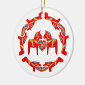 Zweeds Dala Horses w Hearts Ornament (Links)