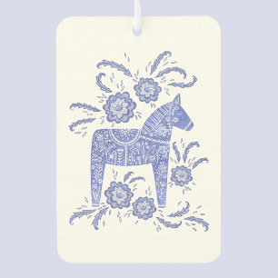 Zweeds Dala Paard Blauw en Wit Scandinavisch Luchtverfrisser