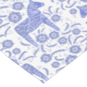 Zweeds Dala Paard Blauw en Wit Tafelkleed (Gekanteld)