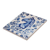 Zweeds Dala paard Blauw en Wit Tegeltje (Zijkant)