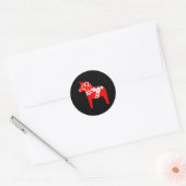 Zweeds Dala Paard Dalarna Zweden Traditioneel Rood Ronde Sticker (Envelop)