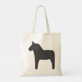 Zweeds Dala Paard Donkergrijs Tote Bag (Achterkant)