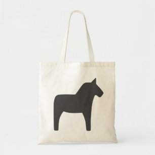 Zweeds Dala Paard Donkergrijs Tote Bag