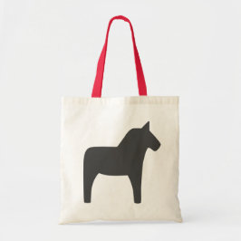 Zweeds Dala Paard Donkergrijs Tote Bag