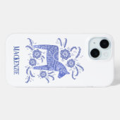 Zweeds Dala Paard Gepersonaliseerd Blauw Case-Mate iPhone Case (Achterkant (horizontaal))
