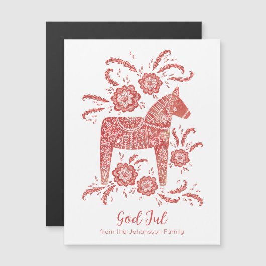Zweeds Dala Paard God Jul Magnetische Vakantie Kaa (Voorkant / Achterkant)