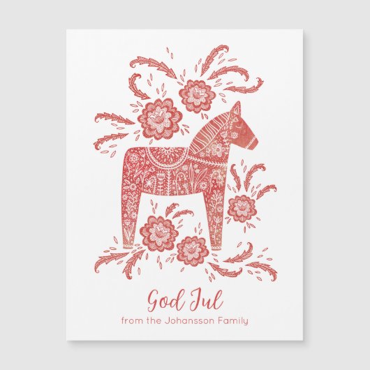 Zweeds Dala Paard God Jul Magnetische Vakantie Kaa (Voorkant)
