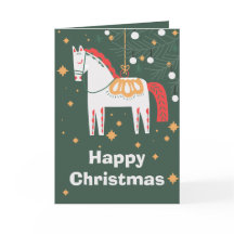 Zweeds Dala Paard Kerstmis, wit