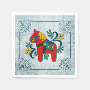 Zweeds dala paard met Noorse rozemarijn Servetten