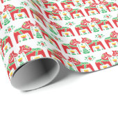 Zweeds Dala Paard: Volkskunst Cadeaupapier (Rol Hoek)