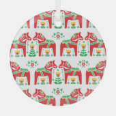 Zweeds Dala Paard: Volkskunst Glas Ornament (Voorkant)