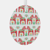 Zweeds Dala Paard: Volkskunst Glas Ornament (Voorkant Rechts)