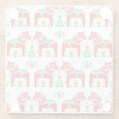 Zweeds Dala Paard: Volkskunst Glazen Onderzetter (Achterkant)