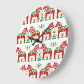 Zweeds Dala Paard: Volkskunst Grote Klok (Hoek)