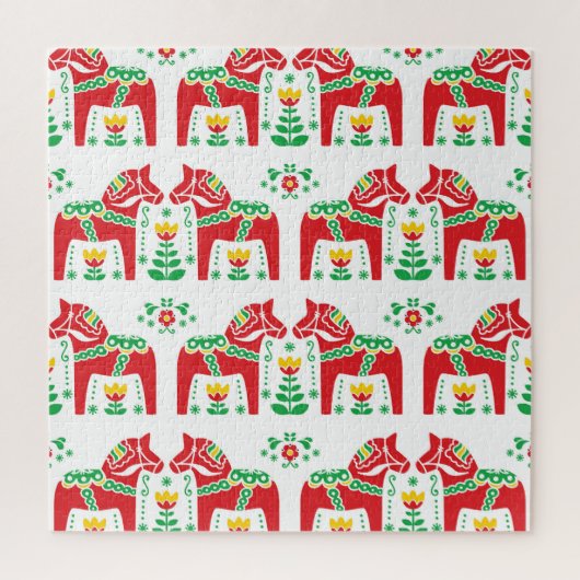 Zweeds Dala Paard: Volkskunst Legpuzzel (Verticaal)